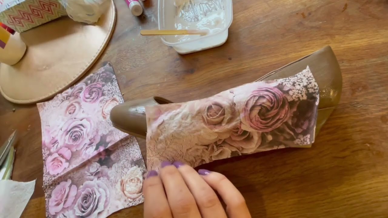 How to decoupage shoes/heels, DIY upcycled shoes