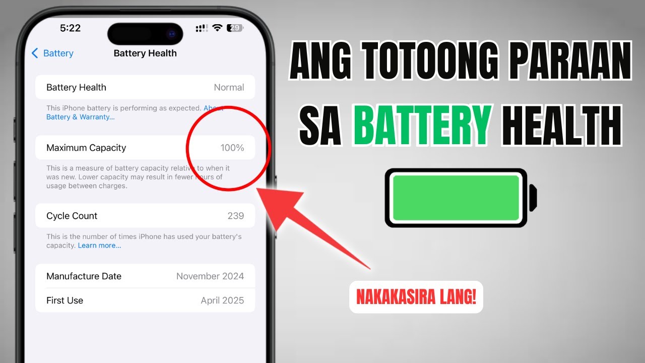 ITO LANG GAWIN MO PARA 100% BATTERY HEALTH NG IPHONE MO!