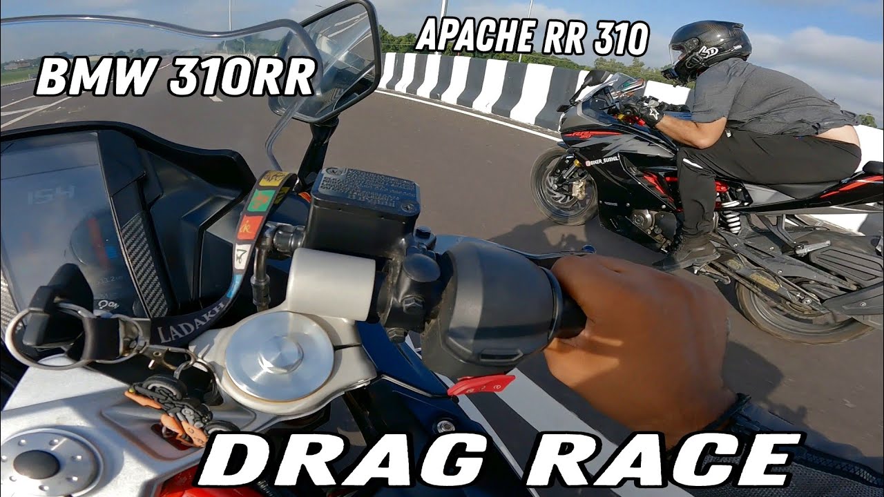 Apache RR 310 BS6  VS  BMW G310RR BS6 2023 Drag Race