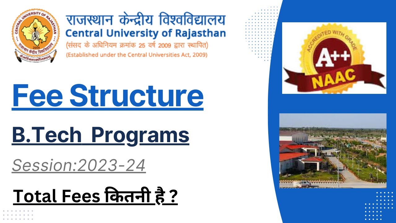 CURAJ Fee Structure for B.Tech Programs ||2023-24 || Academics and Hostel Fees| Sem.-Wise Payment|