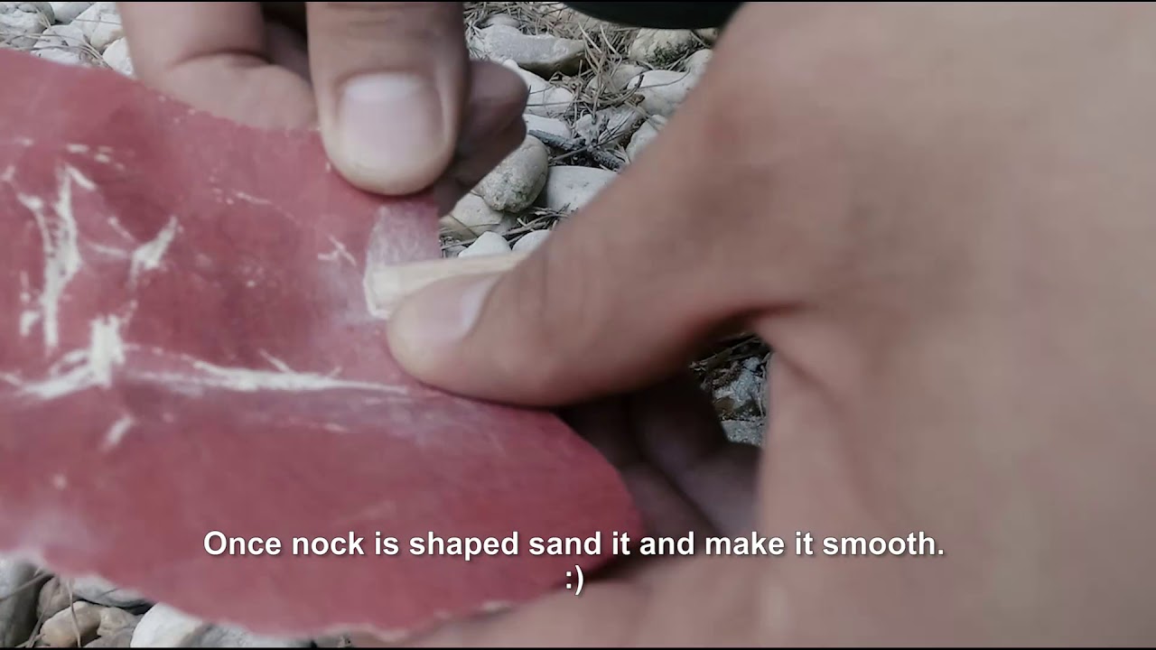 Making heavy arrow with cow bone arrowhead, 소 뼈로된 화살 촉, 무거운 화살 만들기