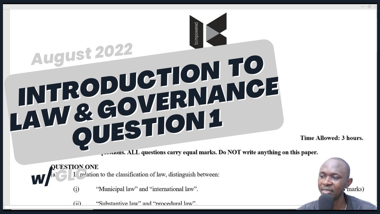 CPA INTRODUCTION TO LAW AND GOVERNANCE AUGUST 2022 Q1
