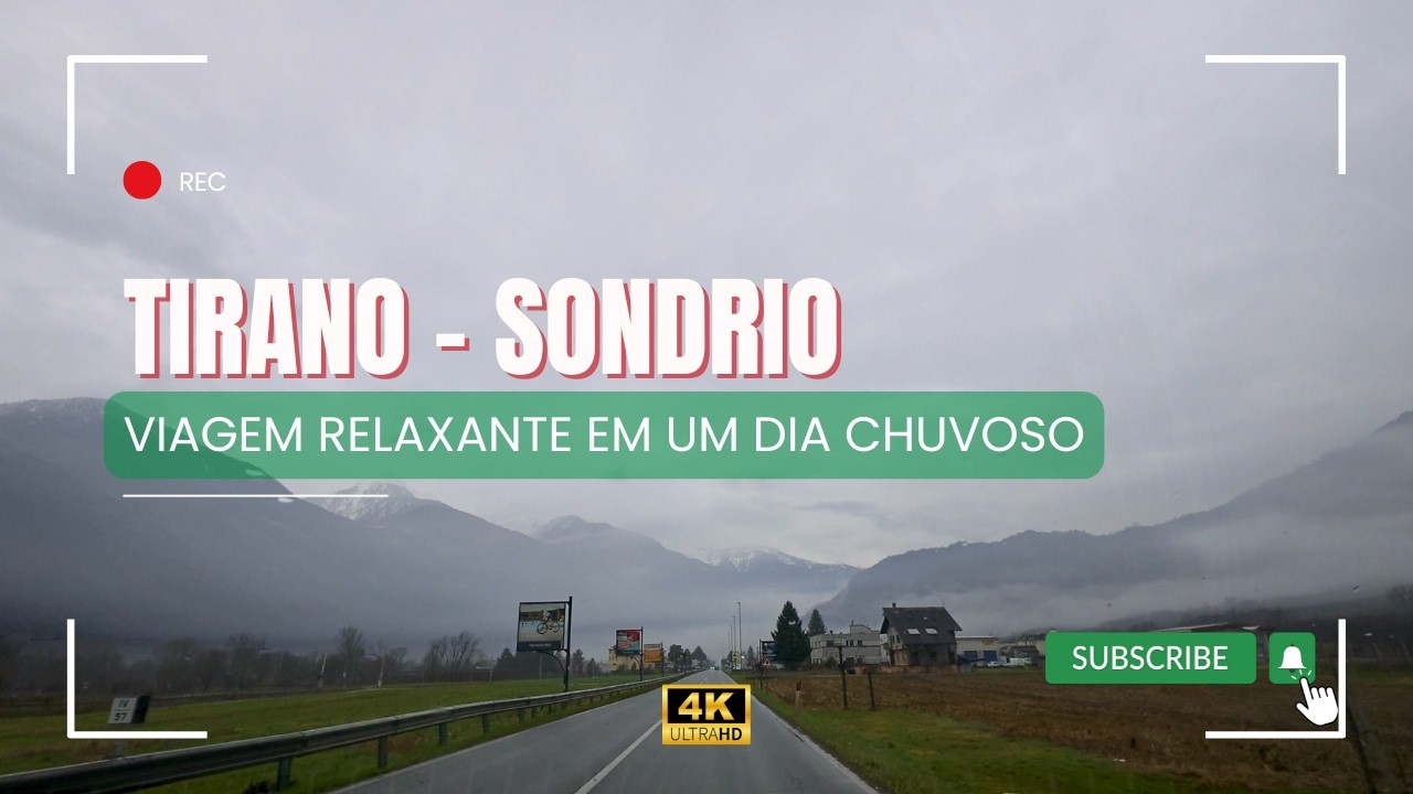 Viagem Chuvosa de Tirano | Estradas Cênicas da Província de Sondrio em 4K