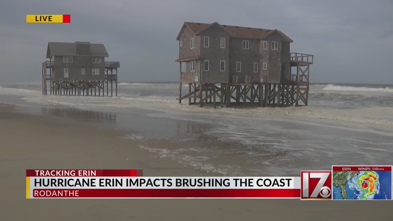 Hurricane Erin impacts the North Carolina coast
