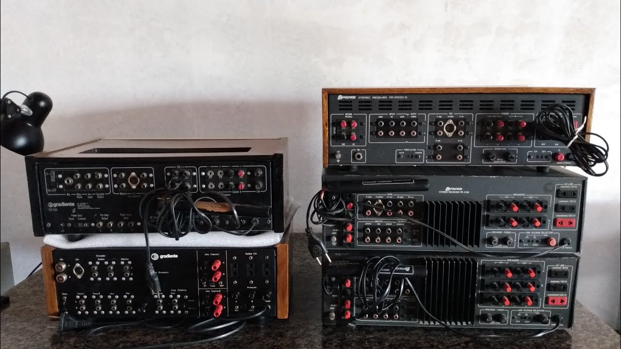 Como ligar caixas em receivers e amplificadores Gradiente e Polyvox pra não queimar as saídas