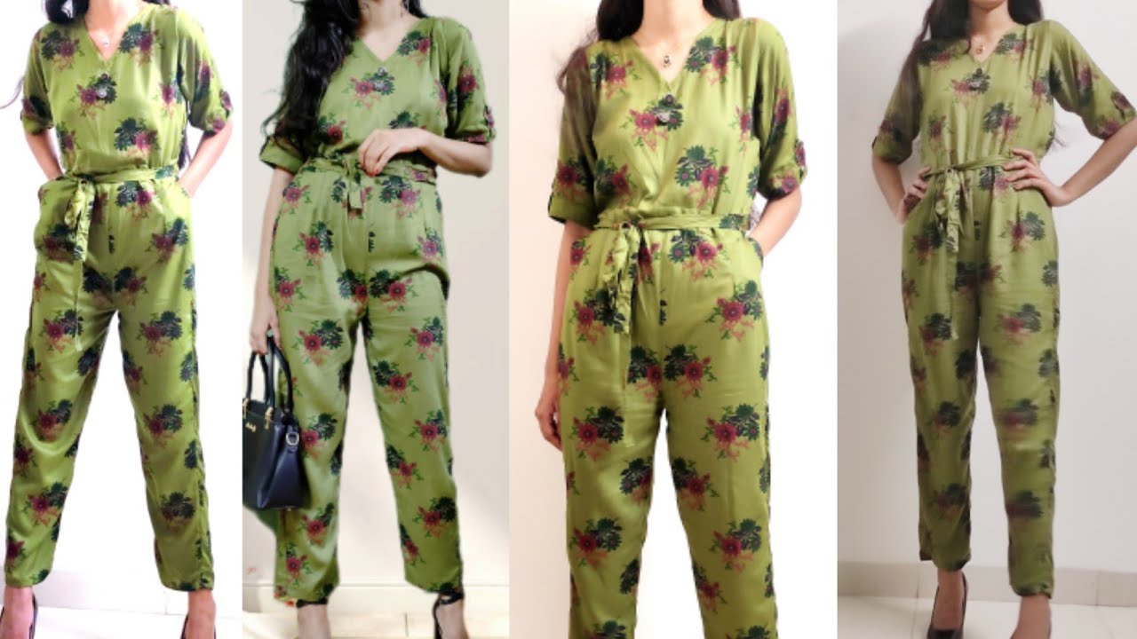 Jumpsuit Cutting & Stitching EASY for beginners // Make a Jumpsuit with Belt & Pockets PART 1