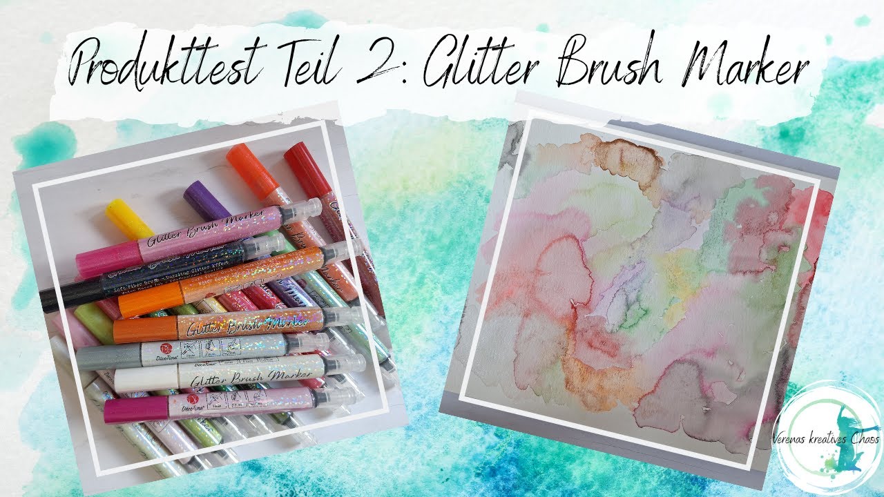 Produkttest Action Glitter Brush Marker ► Teil 2 ► verschiedene Möglichkeiten für Hintergründe
