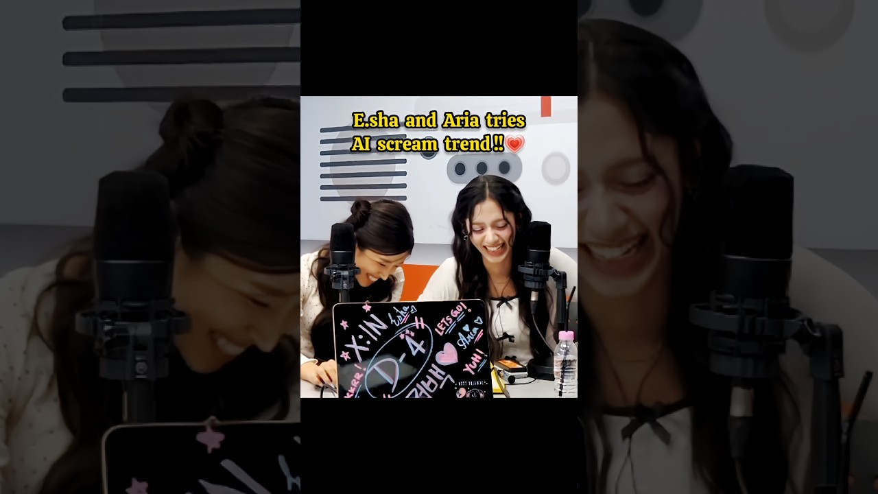 E.sha and Aria tries AI scream trend💗✨#XIN #esha #aria #kpop #shorts #aiscream #trend #xinkpop