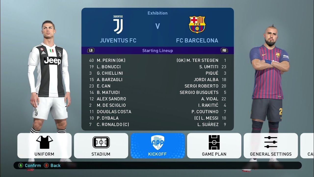 PES 2019 Realistic | Juventus vs FC Barcelona | Broadcast Camera Gameplay