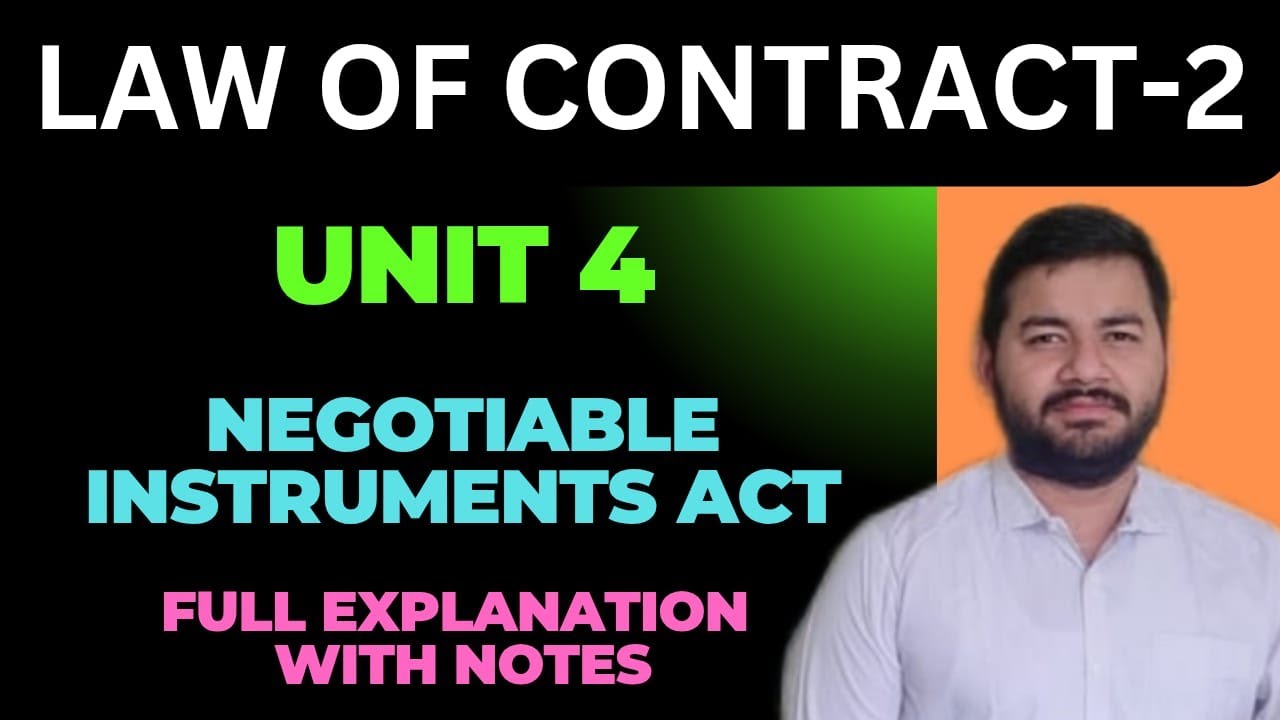 Law of Contract -2 II Unit-4 II Sem 2 II Full Syllabus With Notes II Adv Varun Dixit #lawofcontract
