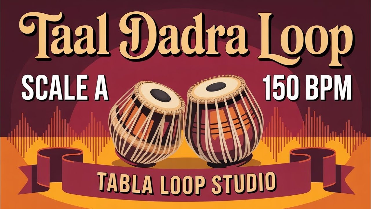 Taal Dadra Loop | 150 BPM | Scale A | Bhajans, Songs #rhythm #riyazwithtabla #tablaloopstudio
