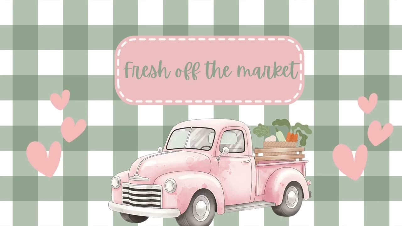 Fresh off the market - Bridal shower background - Gingham Background - aesthetic TV background