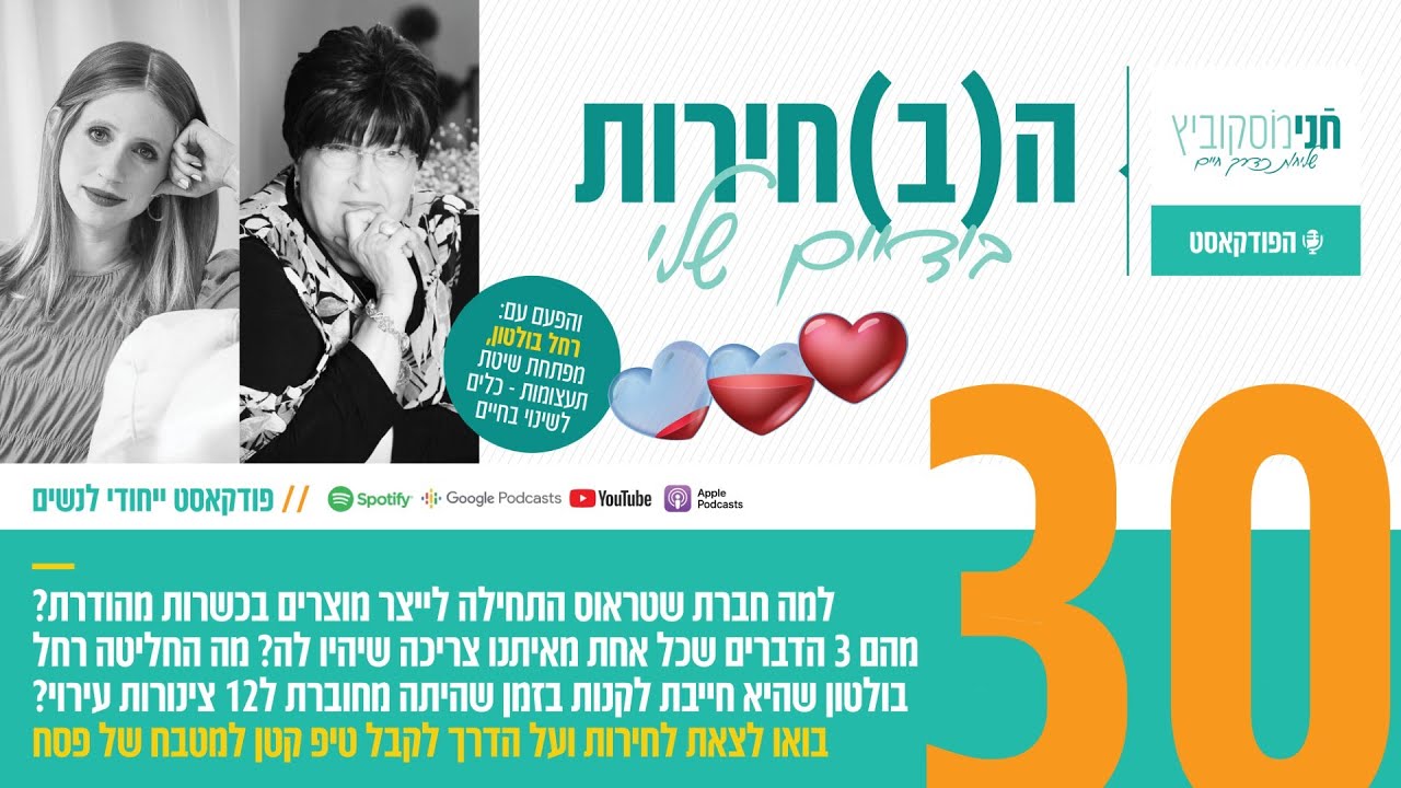 פרק 30- ה(ב)חירות בידיים שלי | עם רחל בולטון, מפתחת שיטת תעצומות- כלים לשינוי בחיים