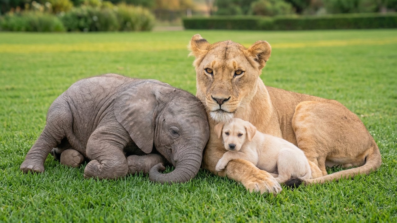 Animal Rescue: A lioness is raising an orphaned puppy and a baby elephant. What will happen next?#19