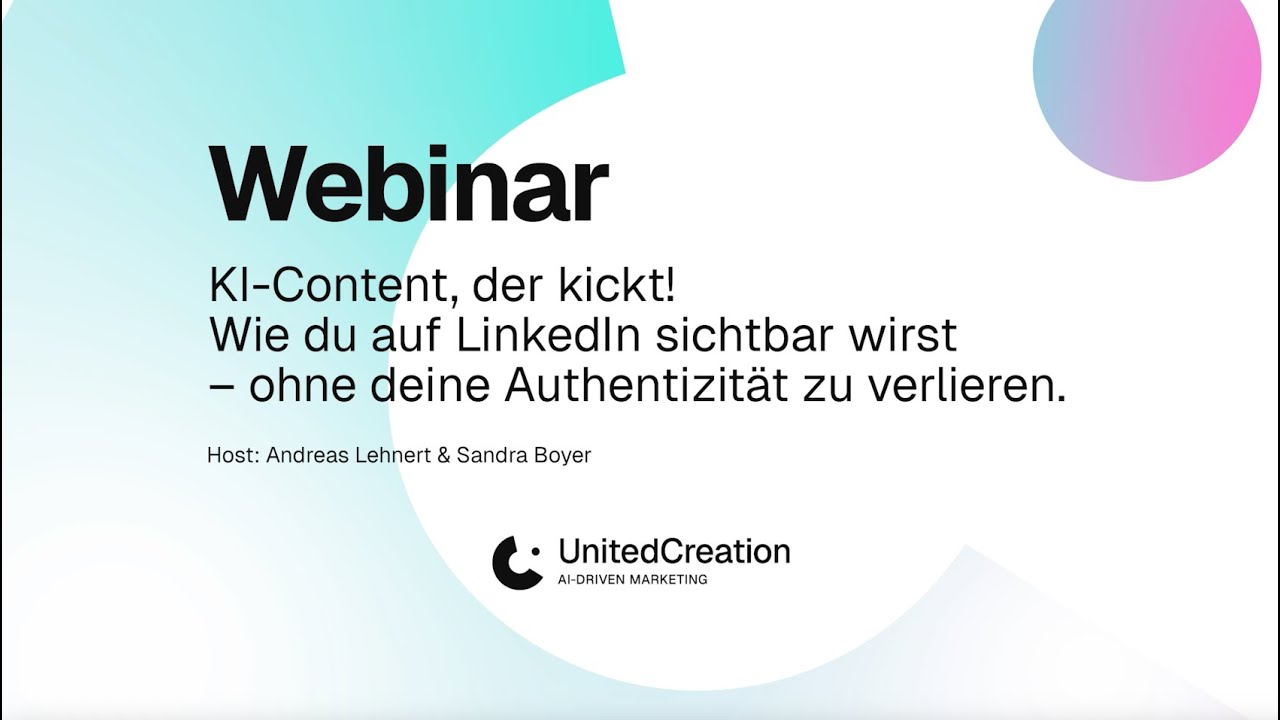 Webinar: KI-Content, der kickt: Wie du auf LinkedIn sichtbar wirst – ohne Authentizität zu verlieren
