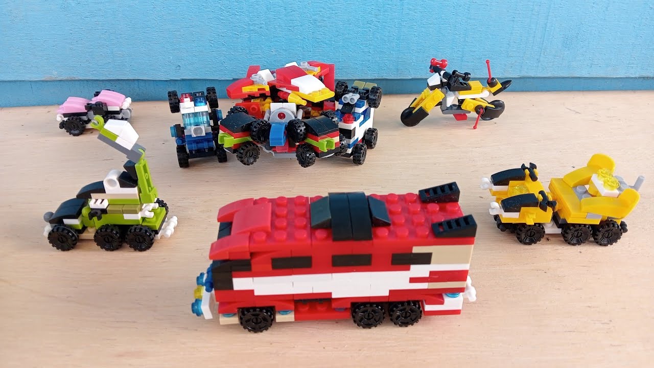 Mainan Lego Pesawat, Helikopter, Jeep, Kereta Api, Buldozer, Kapal Polisi, Optimus prime, Boat #120