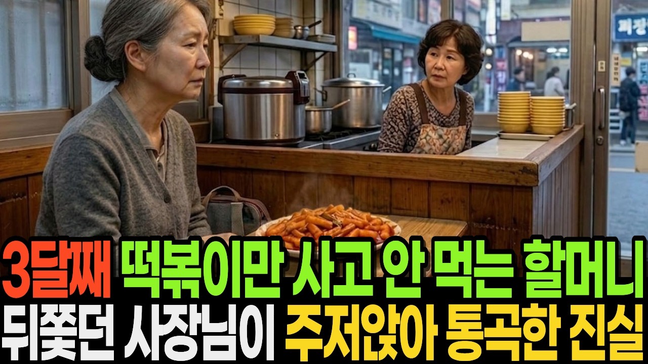 3달째 떡볶이만 사고 한 입도 안 먹은 할머니, 뒤쫓던 사장님이 가게 문을 닫고 오열한 이유