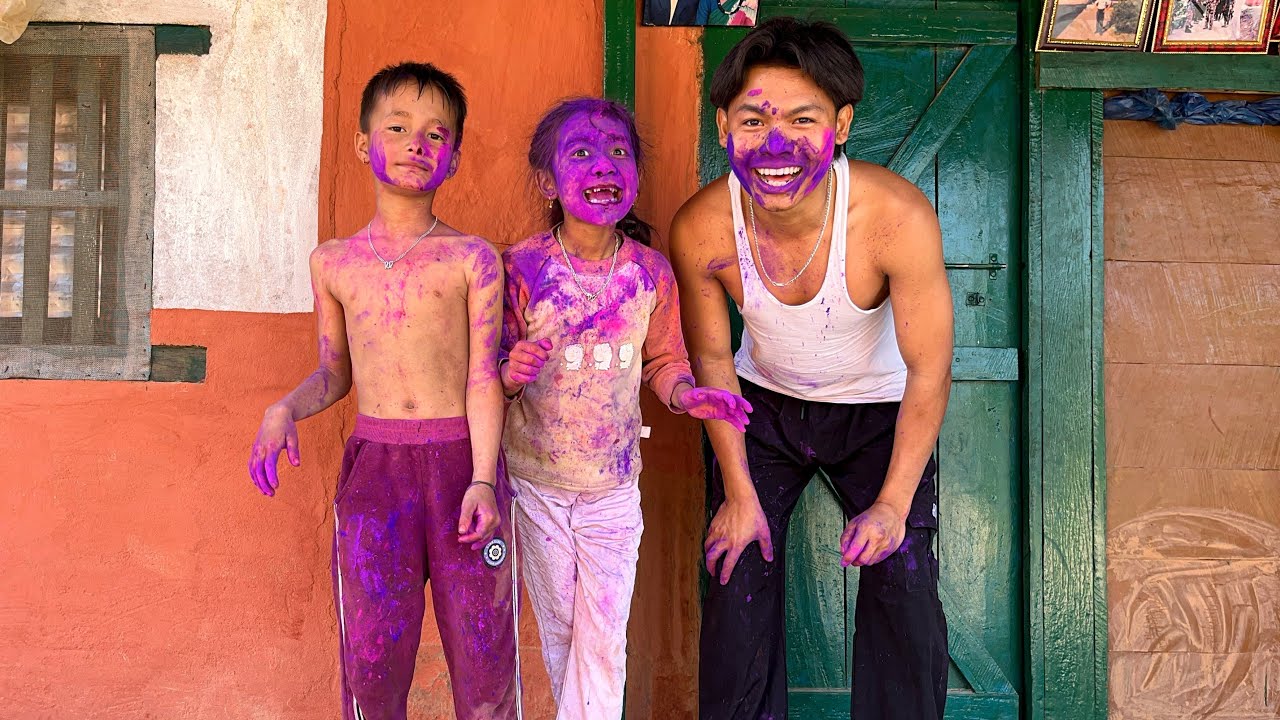 Holi Vlog 2026 😍 My First Holi In Nepal With Kids 