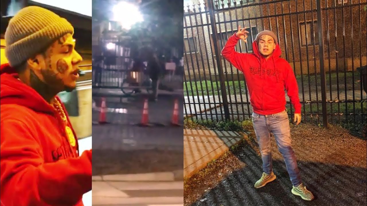 6ix9ine Goes To O-Block & Goons Rush Outside Once They Got Word