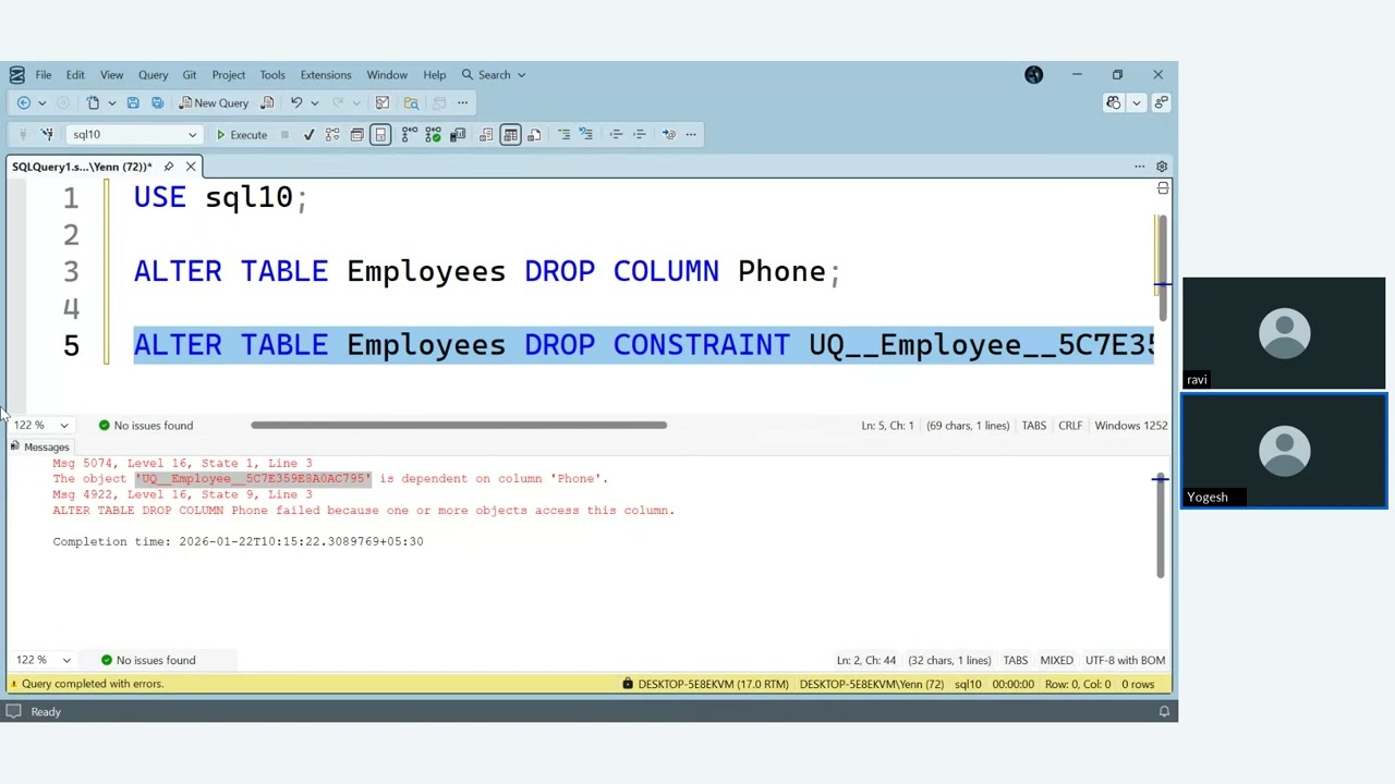 Data Analytics Course 10 AM Batch SQL Training : Session 2