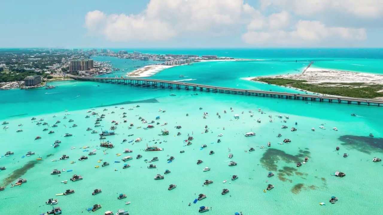 Beautiful Emerald Waters Destin, Florida - Drone Footage