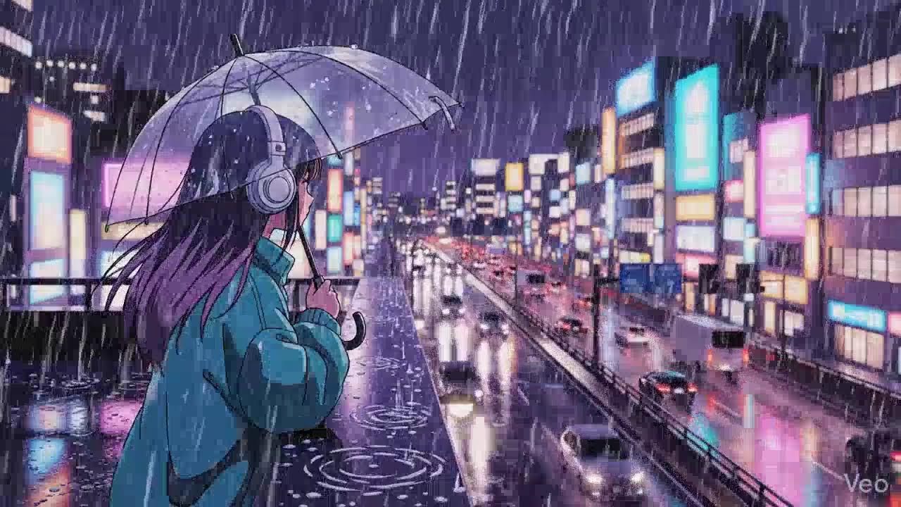 Japanese Neon Rain 🌧️ Night Lofi for Focus & Relax