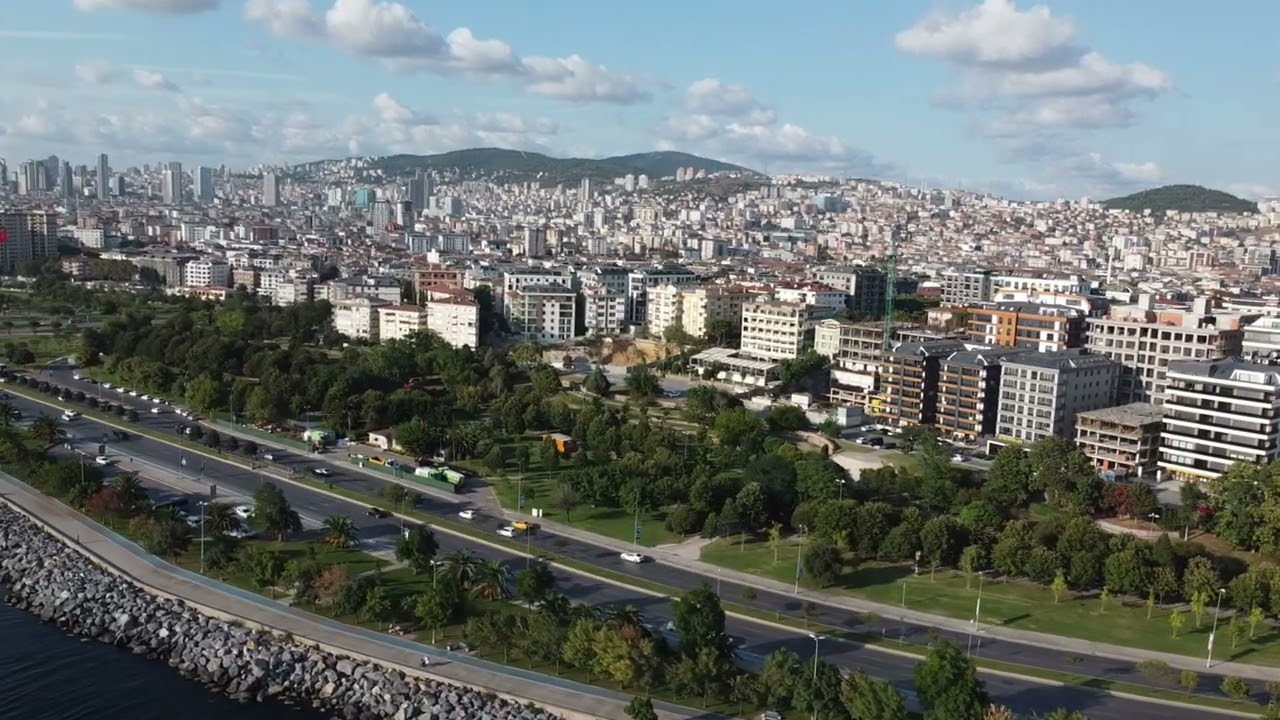 Pendik Coast by Drone (4k). Istanbul. Turkey