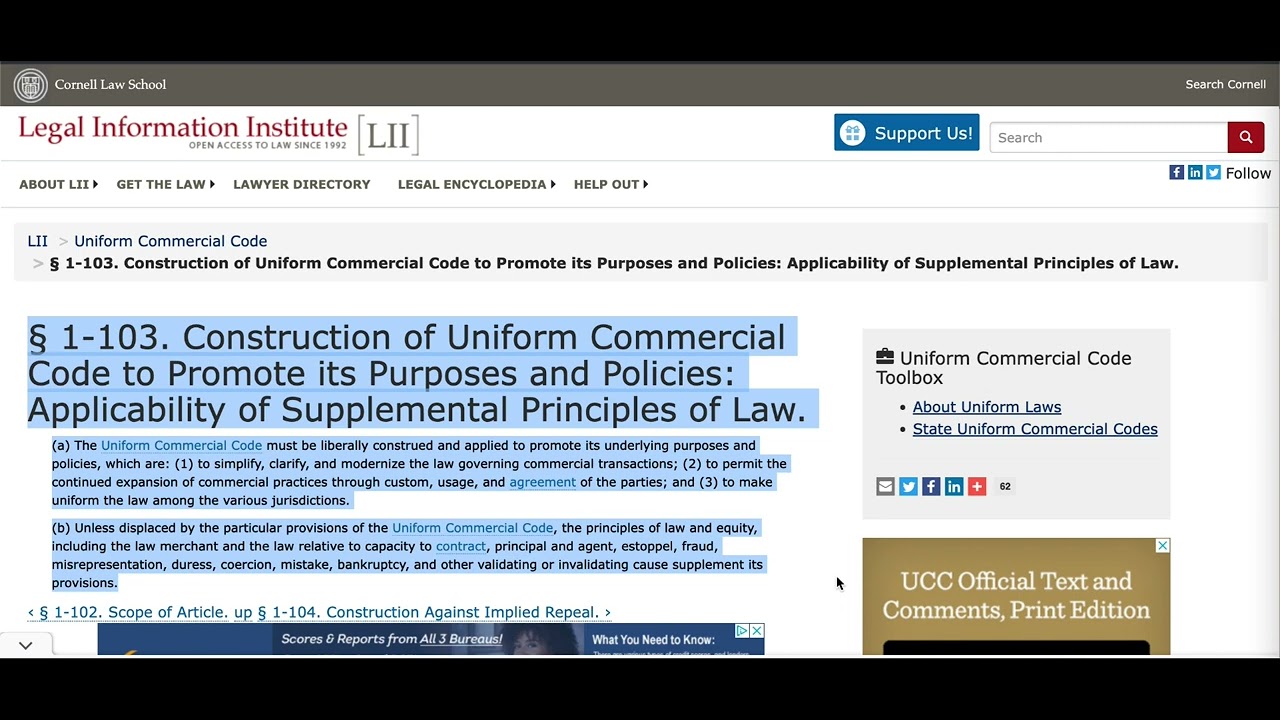 U.C.C. - ARTICLE 1 - PART 1. GENERAL PROVISIONS