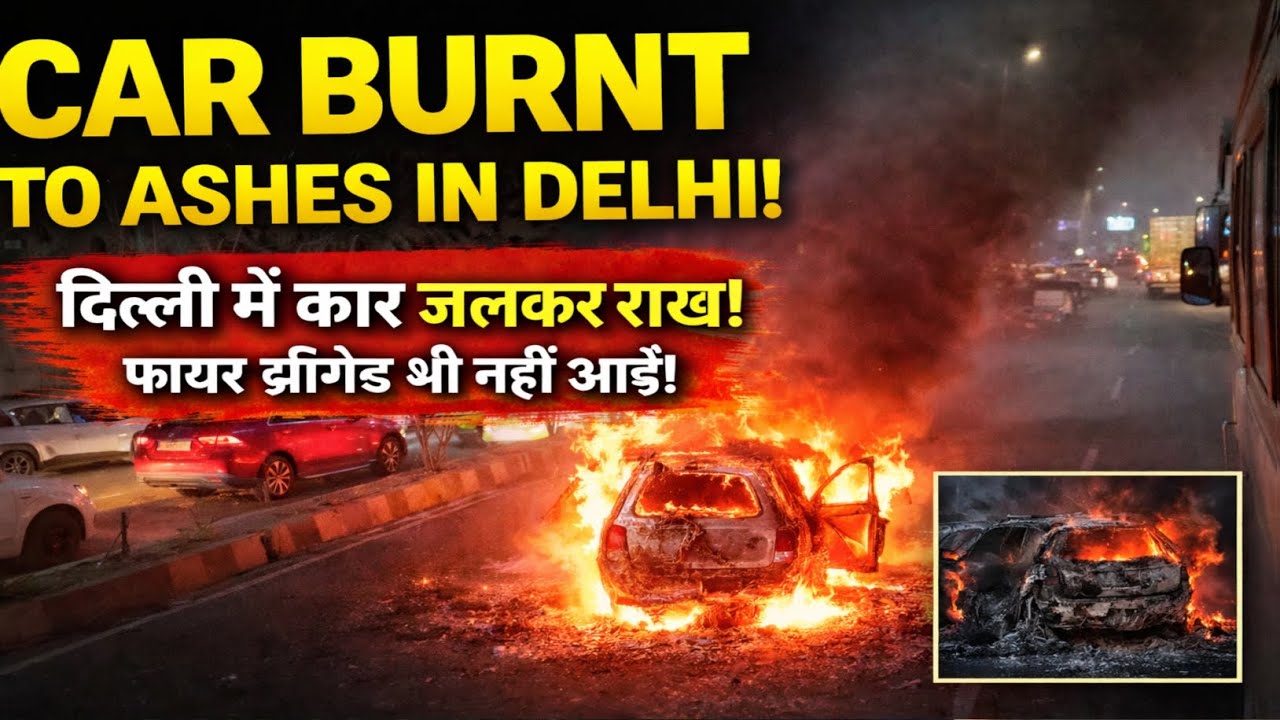 DANGEROUS Car Fire in Delhi | दिल्ली में खतरनाक आग – कार बनी मौत का गोला 🔥