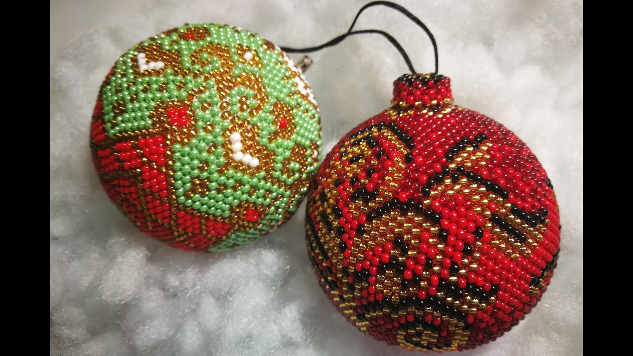 Как читать схемы шариков? Бисероплетение. Шарик из бисера. Christmas ball. Handmade
