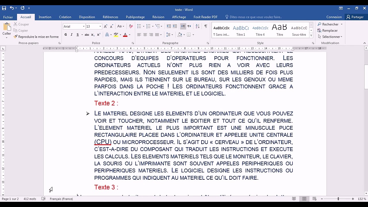 Word 4 Police et paragraphe