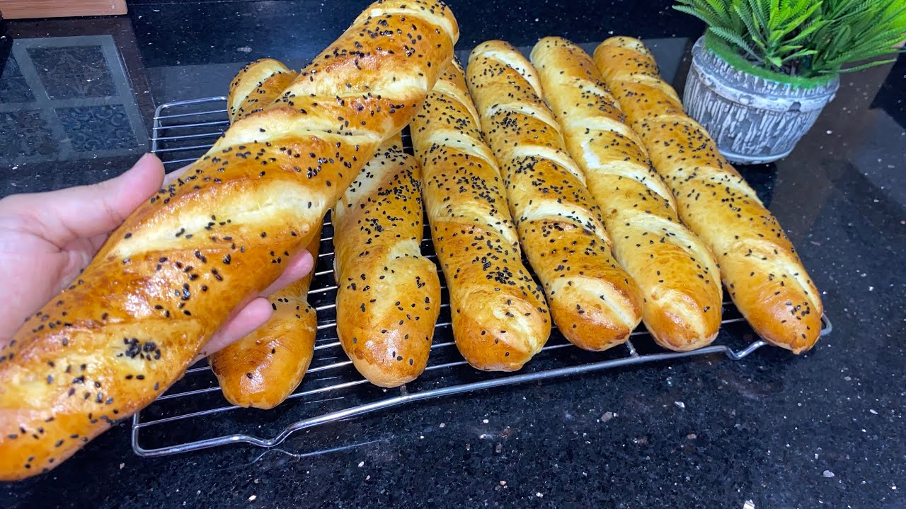 خبز الباقيت ب3مكونات بدون زبدة ولا بيض/خبز المخابز🥖🥖🥖