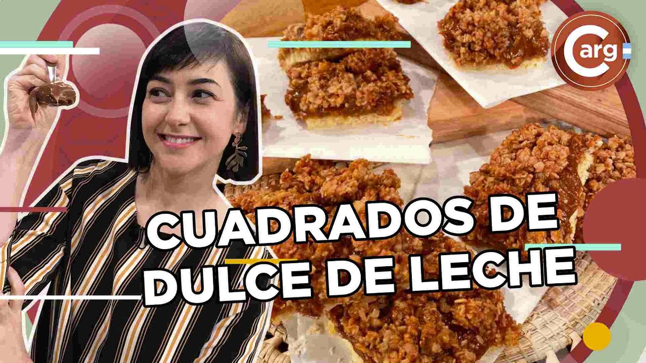 CUADRADOS DE DULCE DE LECHE Y AVENA