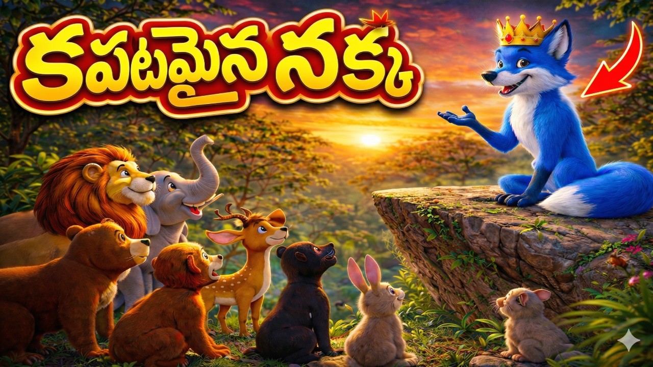 జిత్తులమారి నక్క అడవికి రాజు ఎలా అయ్యింది? | Telugu Stories | Blue Fox - Neeli Nakka Telugu Katha
