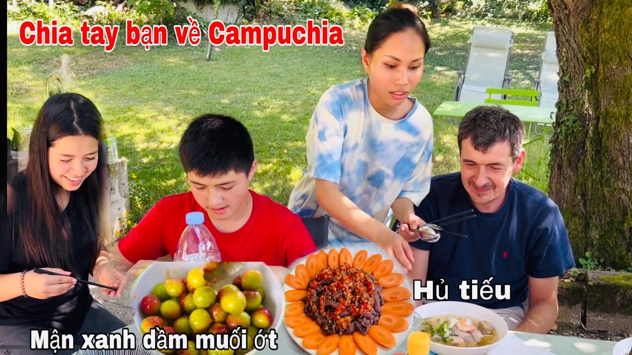 Bạn đãi bò tái chanh/ chả giò và hủ tiếu/ lần đầu ăn mận xanh dầm muối ớt/ mai le cuộc sống ở Pháp