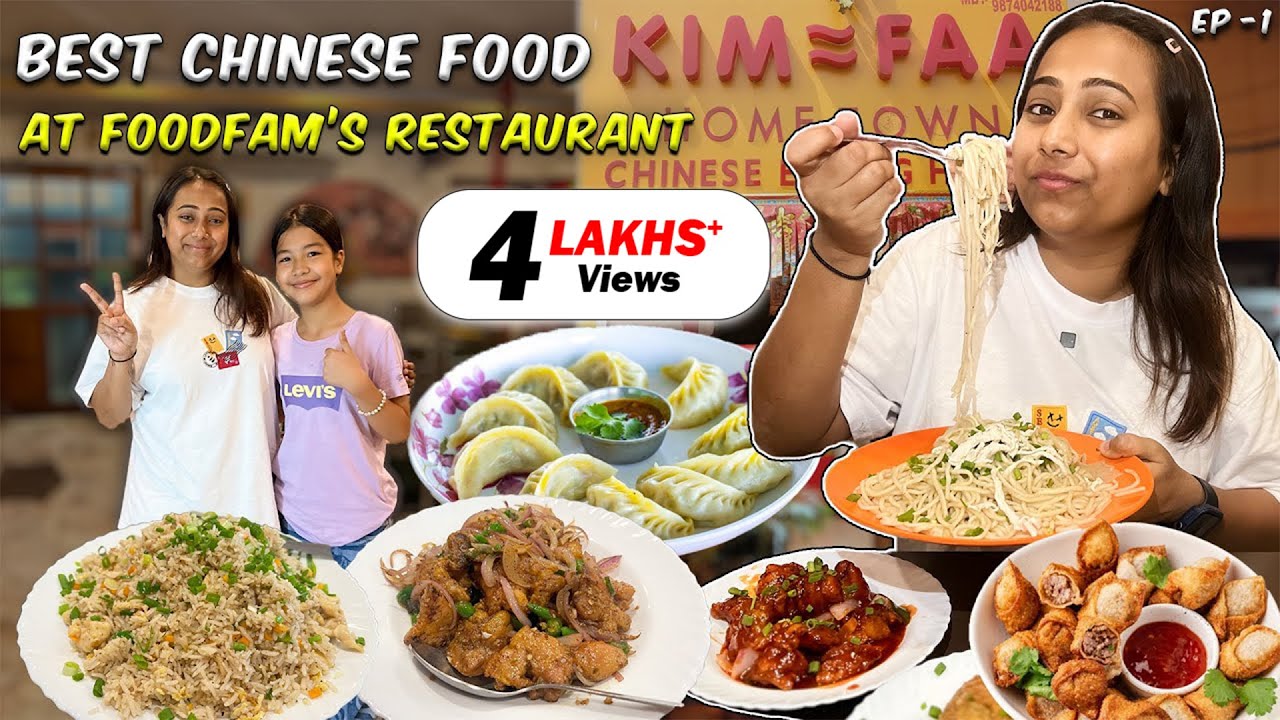 Eating Best Chinese Food at FoodFam's Restaurant | Juiciest Momo, Singhara Chow & more😍 | Ep-1