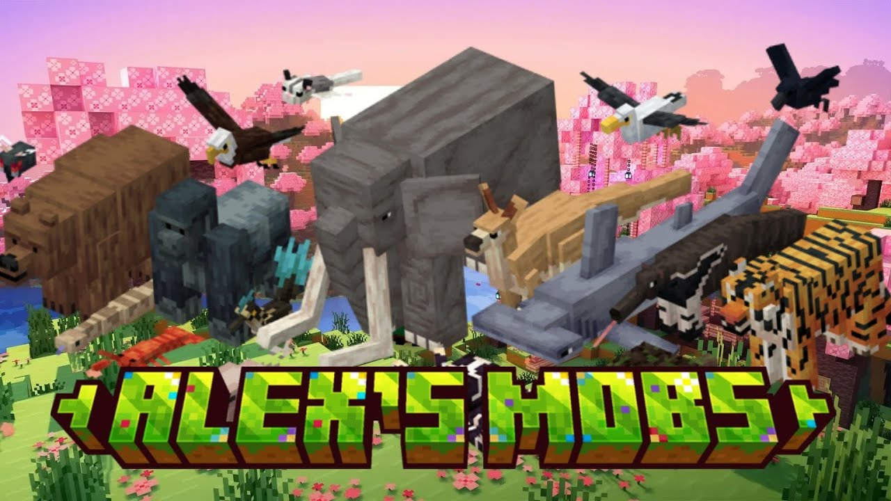 Aku mencoba addon alex's mobs di   minecraft bedrock edition 1.21 #minecraft#alexmobs