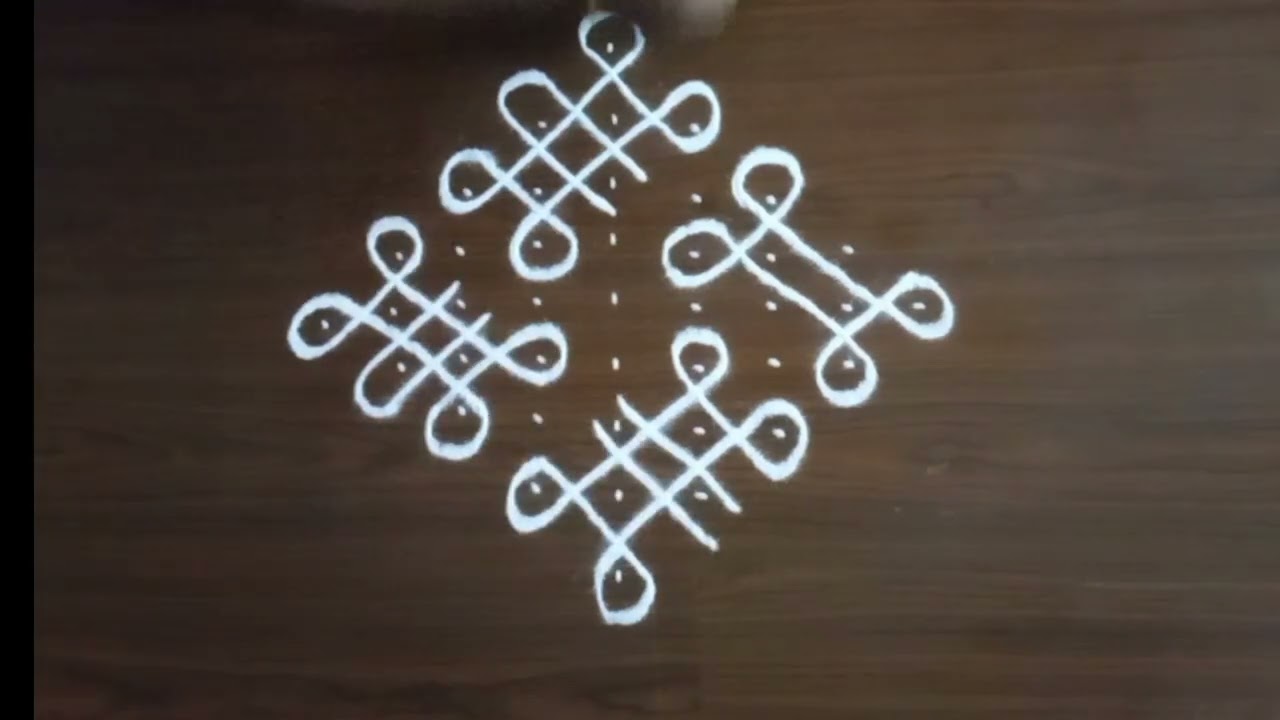 #9×1 dot kutty sikku kolam #tranding #muggulu 🌺🌺🌺