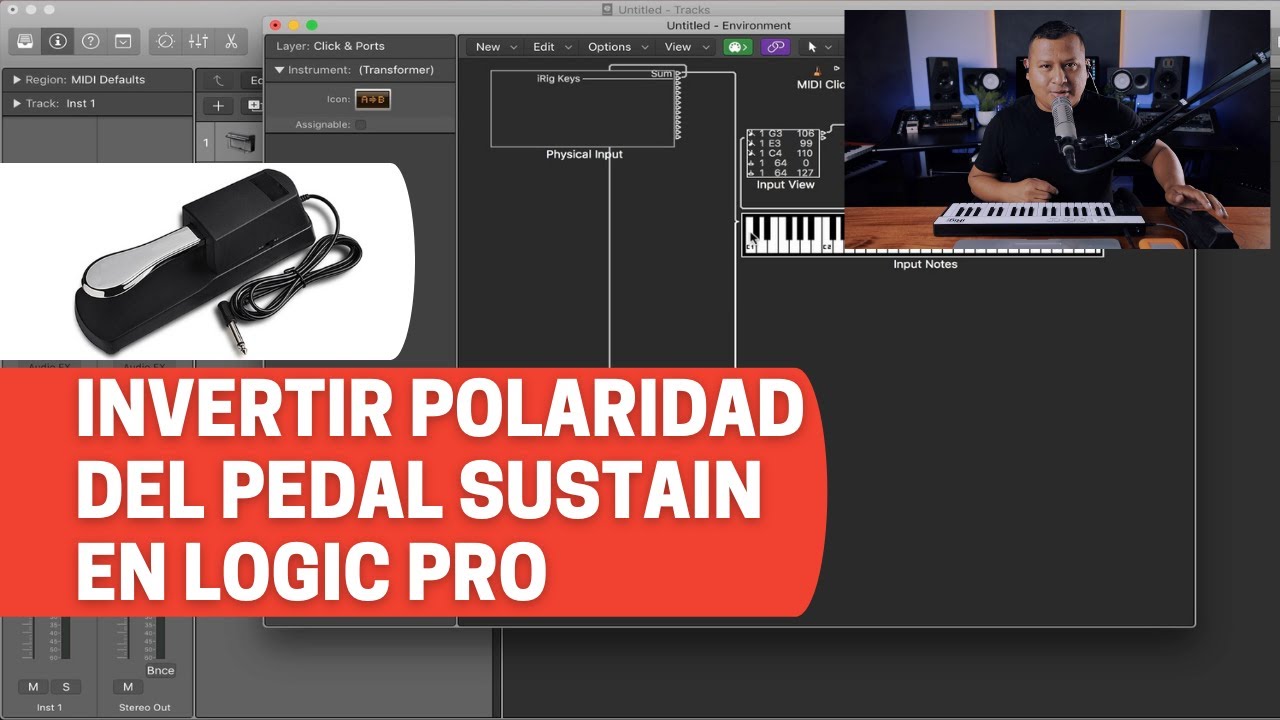 Cómo invertir la polaridad del pedal de sustain en Logic Pro