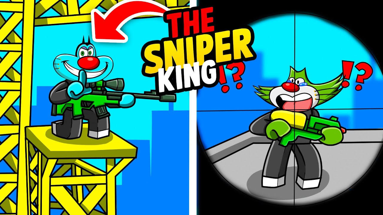 When Oggy Plays As The Sniper King in Roblox Rivals - ft.Oggy