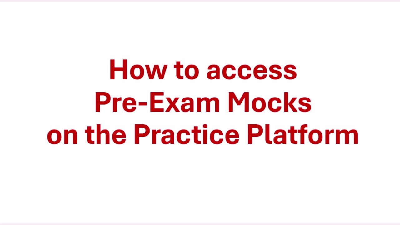 How to access the ACCA pre-exam mocks