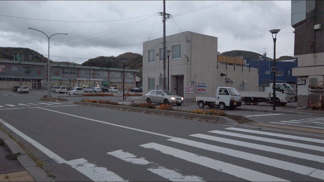 Walking around Rumoi city from Rumoi station留萌駅から留萌市内を散歩【4K】