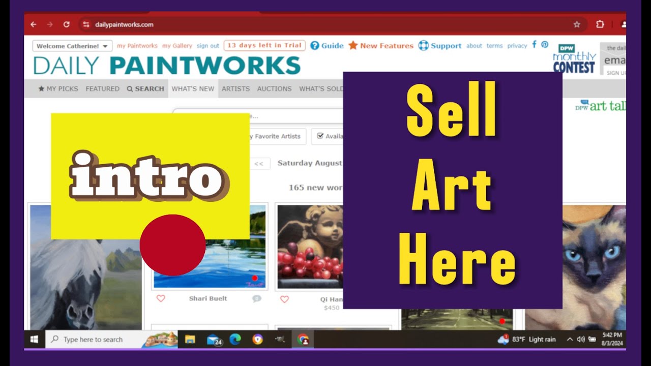 Daily PaintWorks: An Introduction To A Site To Sell Artwork with some Great Features