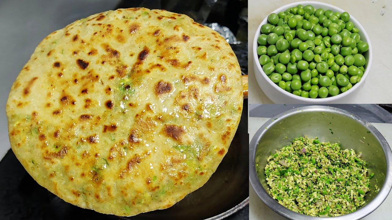 Как приготовить вкусные пышные хрустящие панир-параты с зеленым горошком / Easy Matar Paneer Para...