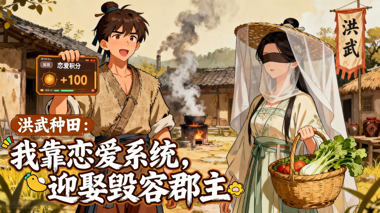 《洪武種田：我靠戀愛系統，迎娶毀容郡主》別人穿越稱王稱霸，我卻覺醒戀愛系統，爲了積分迴歸現代，我咬牙娶了毀容郡主，誰知婚後獎勵拿到手軟，岳父還天天催我上進。#小說推荐#玄幻#修仙#漫畫解說
