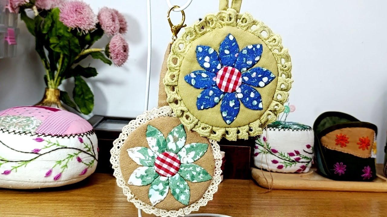 Your Bag Needs This! 🌸 DIY Flower Applique Charm from Scrap Fabric