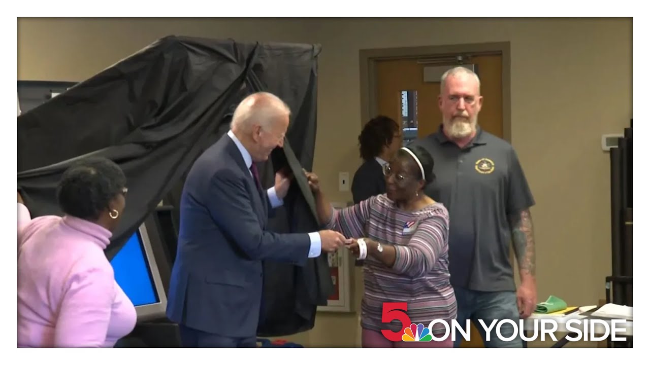 President Joe Biden casts his early-voting ballot in the 2024 General Election