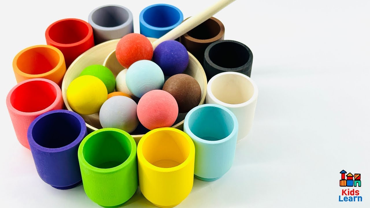 Best Learn Numbers and Colors with Rainbow Balls and Cups | Preschool Toddler Learning Toy Video