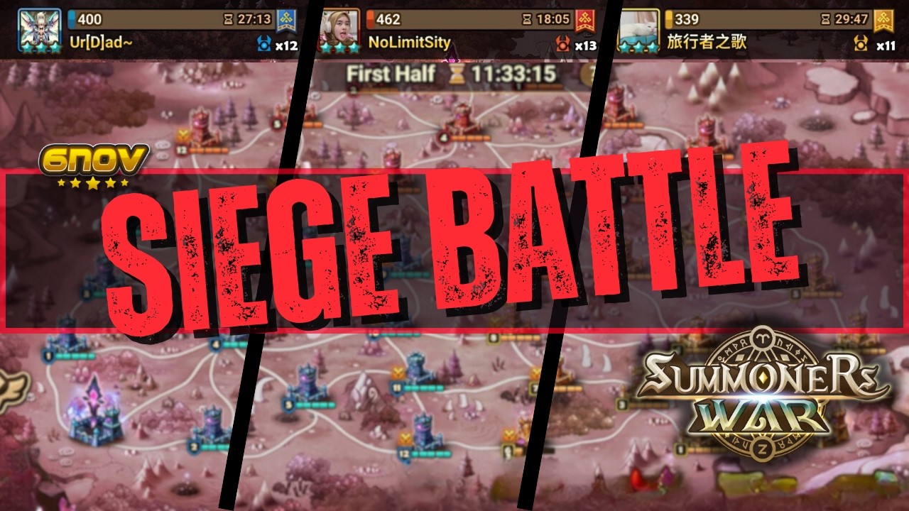 [SeigeLog-120225] SiegeWars P3-G1 [SixNov] | Summoners War : Sky Arena | Siege Battle SS20