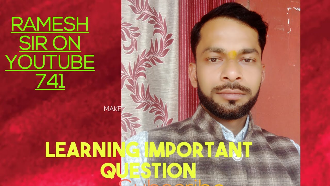Learning class | Most Important learning Question | learning by Ramesh Sir |